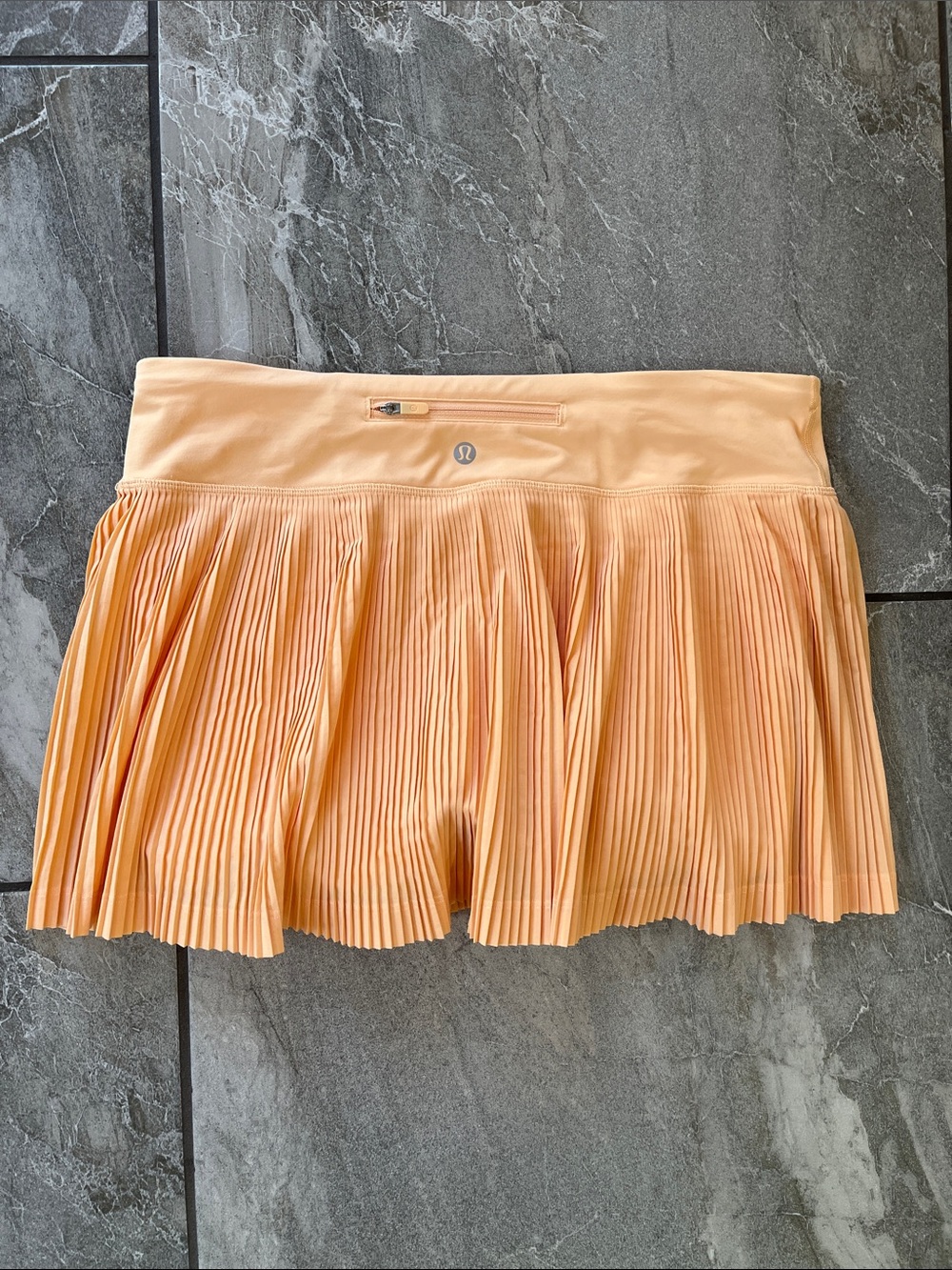 🍋 Lululemon Pleat To Street Mid Rise Skirt Size 8 Summer Glow Peach Orange